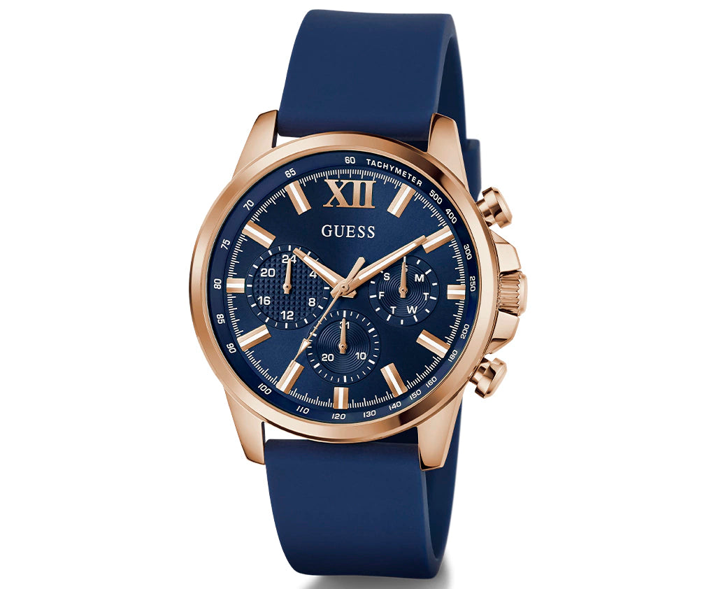 GUESS Mens Blue Rose Gold Tone Analog Watch GW0913G1 - KRISHNA WATCH COMPANY