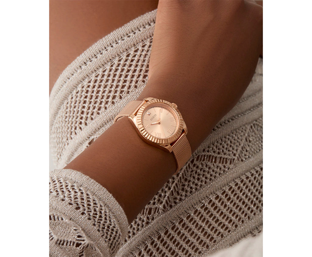 GUESS Ladies Rose Gold Tone Analog Watch - GW0842L3 - KRISHNA WATCH COMPANY