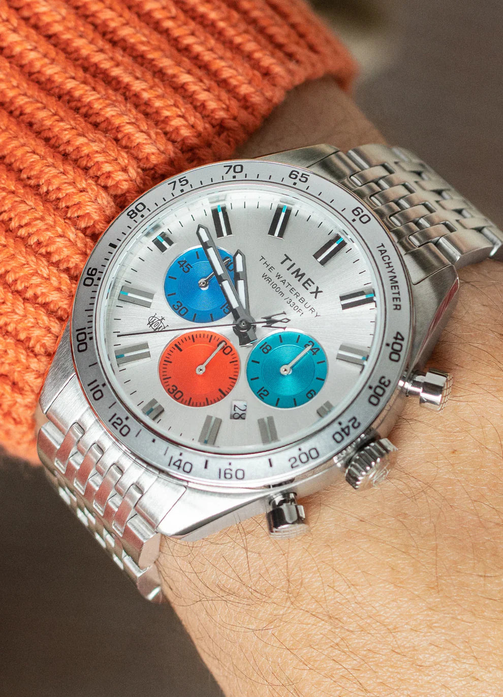 Timex Waterbury Chronograph 41mm Stainless Steel Bracelet Watch - KRISHNA WATCH COMPANY
