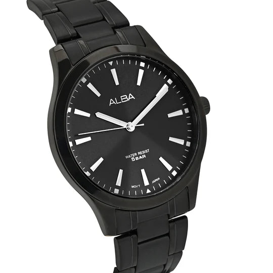 ALBA Metallic Black Strap Watch ARX005X1 - KRISHNA WATCH COMPANY