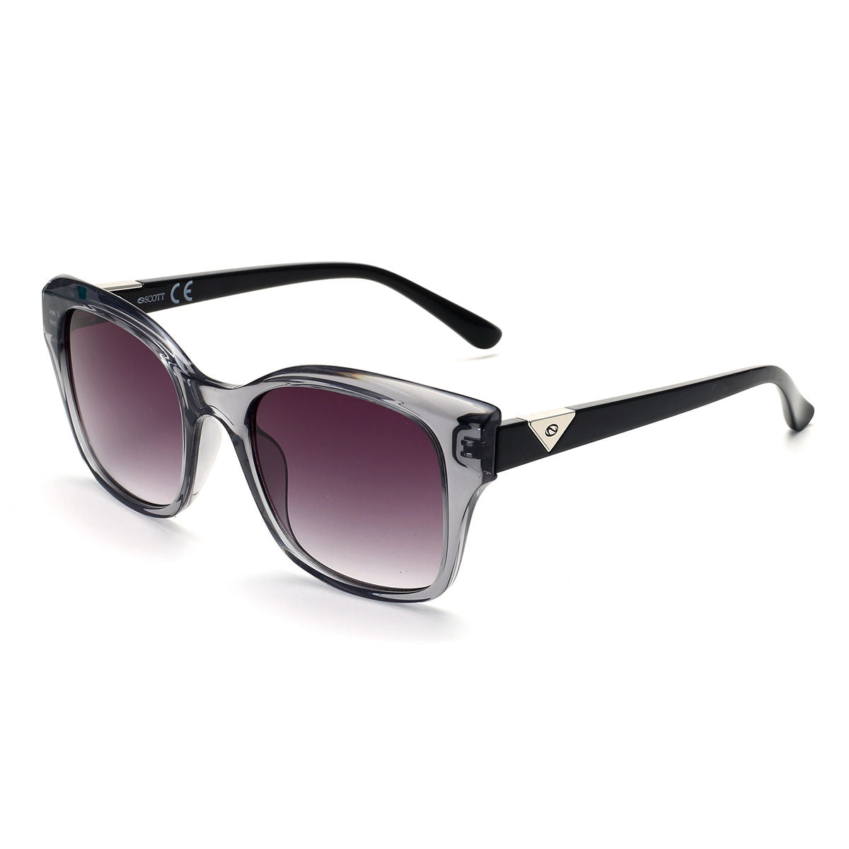 Scott Sunglasses Gradient Grey Lens Fashion Sunglass Crystal Grey Frame SC 2522 C3 - KRISHNA WATCH COMPANY