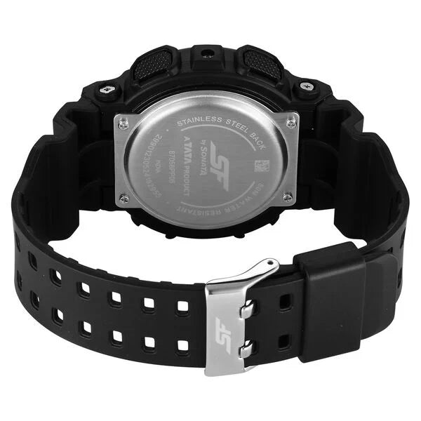 SF Vigour Quartz Digital Analog Digital Multicolor Dial With Black Color Plastic Strap Watch For Unisex 87058pp05 - KRISHNA WATCH COMPANY