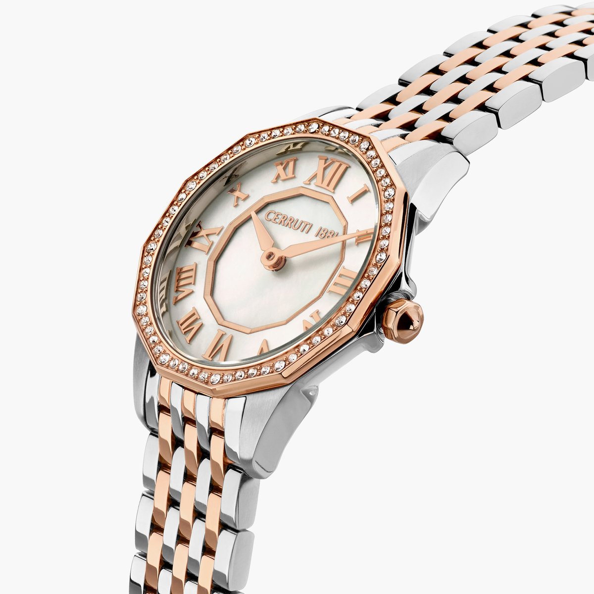 Cerruti 1881 Women Embellished Analog Watch with Metal Strap CECIWLG0008205W - KRISHNA WATCH COMPANY