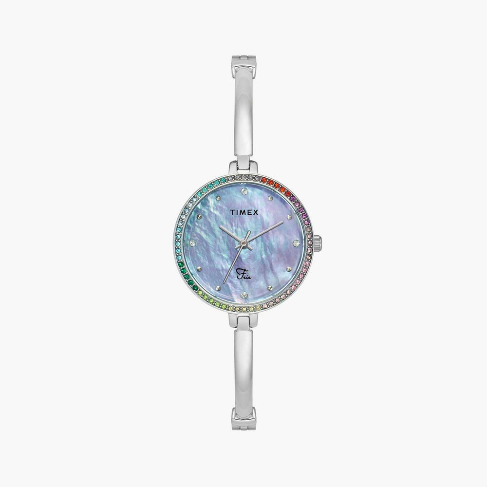 Timex Fria Round 29mm Blue Dial Analog Women Watch - TWEL18404 - KRISHNA WATCH COMPANY