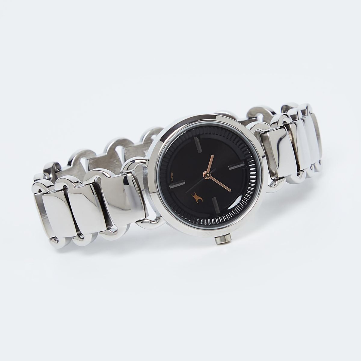Fastrack Quartz Analog Black Dial Metal Strap Watch for Girls 6117SM01 - KRISHNA WATCH COMPANY