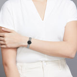 Fastrack Quartz Analog Black Dial Metal Strap Watch for Girls 6117SM01