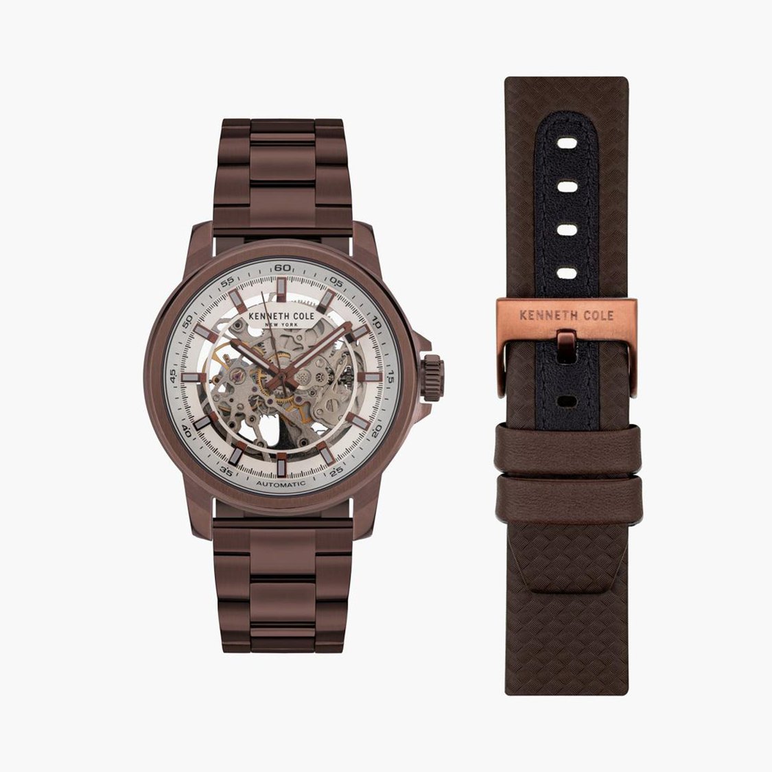 KENNETH COLE Men Skeleton Automatic Watch with Interchangeable Straps - KCWGY2104102MN - KRISHNA WATCH COMPANY