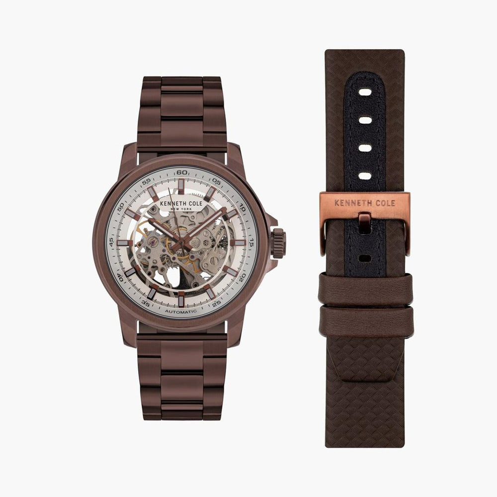 KENNETH COLE Men Skeleton Automatic Watch with Interchangeable Straps - KCWGY2104102MN - KRISHNA WATCH COMPANY