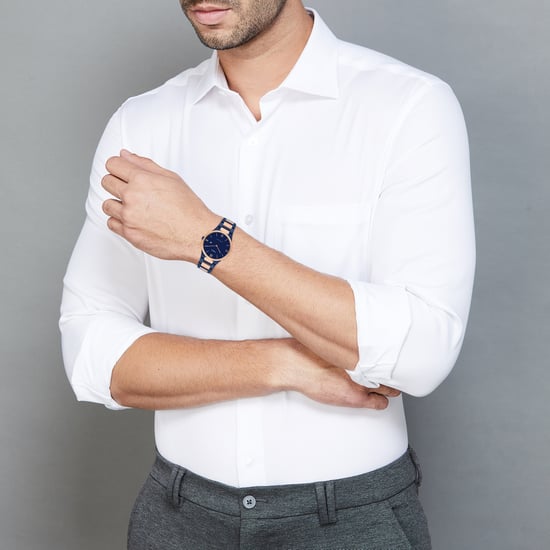 Timex Glossy Blue Dial Stainless Steel Bracelet Men's Watch - TWEG23607