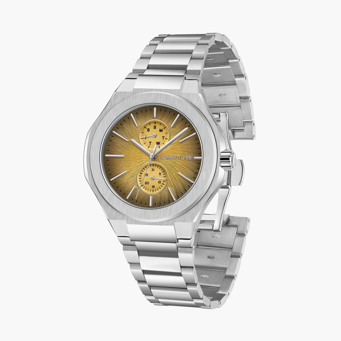 CERRUTI 1881 Multifunction 35 mm Brown Dial Stainless Steel Analogue Watch for Men - CECIWGK0050803 - KRISHNA WATCH COMPANY