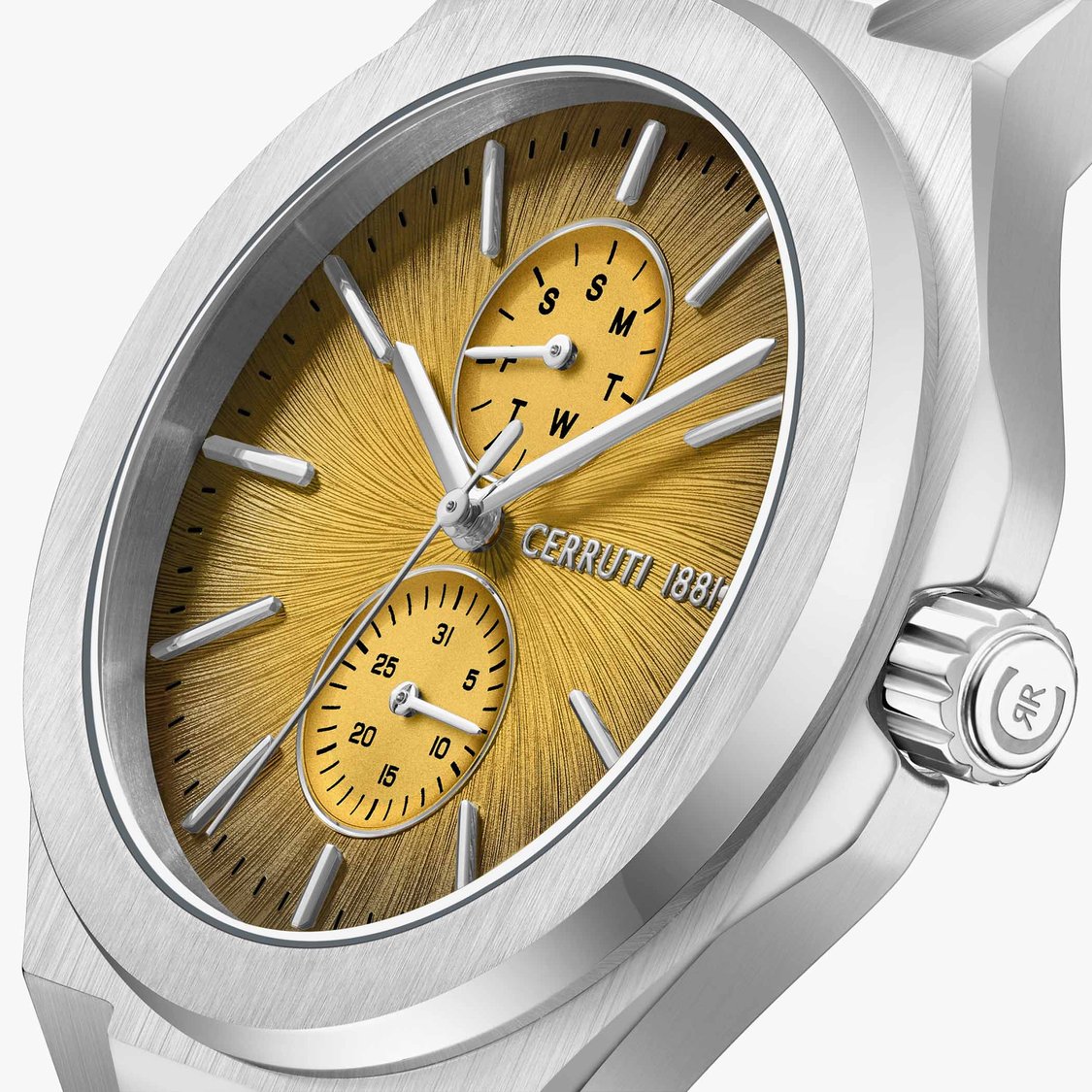 CERRUTI 1881 Multifunction 35 mm Brown Dial Stainless Steel Analogue Watch for Men - CECIWGK0050803 - KRISHNA WATCH COMPANY