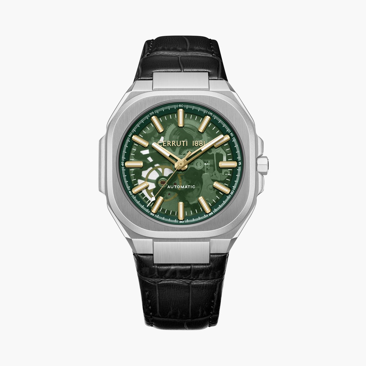 CERRUTI 1881 Leather Strap Automatic Watch - CECIWGE0050204 - KRISHNA WATCH COMPANY