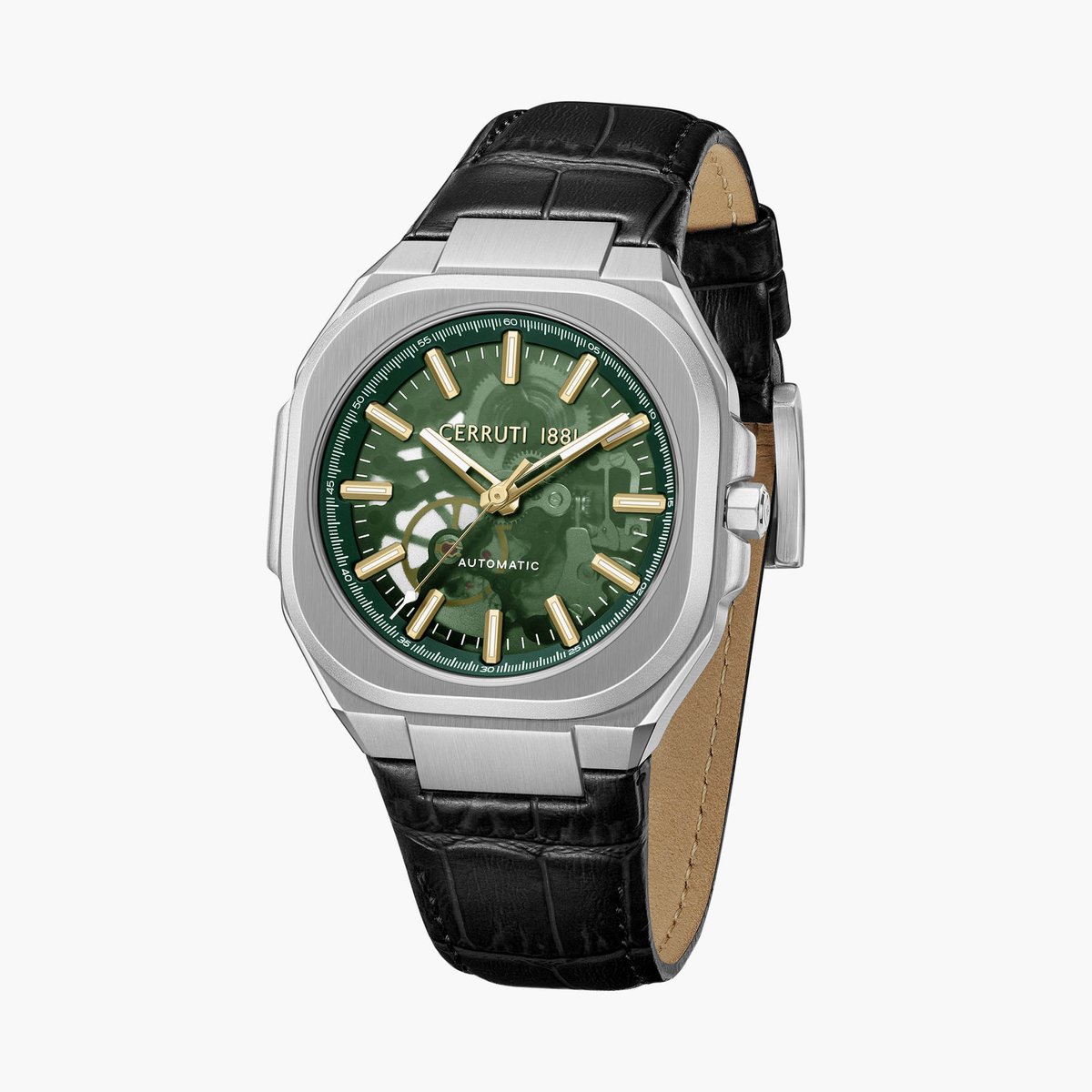 CERRUTI 1881 Leather Strap Automatic Watch - CECIWGE0050204 - KRISHNA WATCH COMPANY