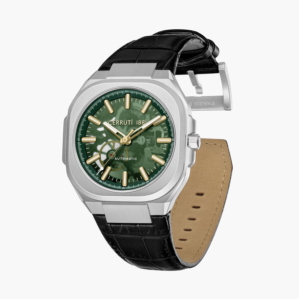 CERRUTI 1881 Leather Strap Automatic Watch - CECIWGE0050204 - KRISHNA WATCH COMPANY