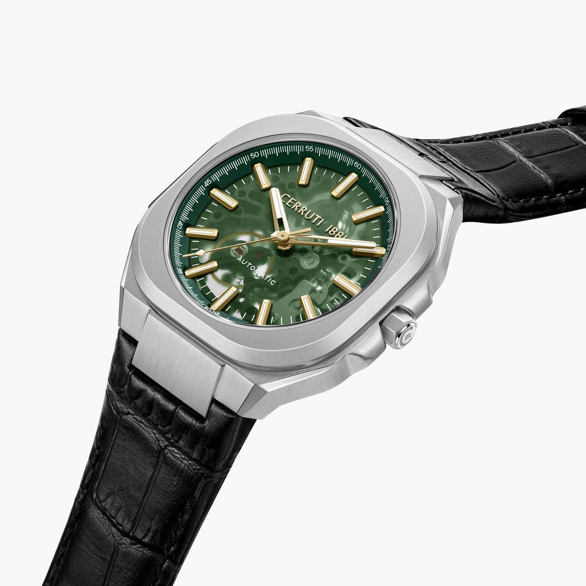CERRUTI 1881 Leather Strap Automatic Watch - CECIWGE0050204 - KRISHNA WATCH COMPANY