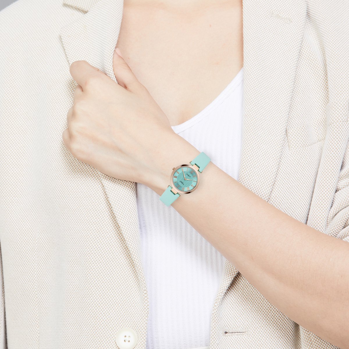 Timex Roman Tiffany Blue Dial Analog Women's Watch - TWEL19210 - KRISHNA WATCH COMPANY