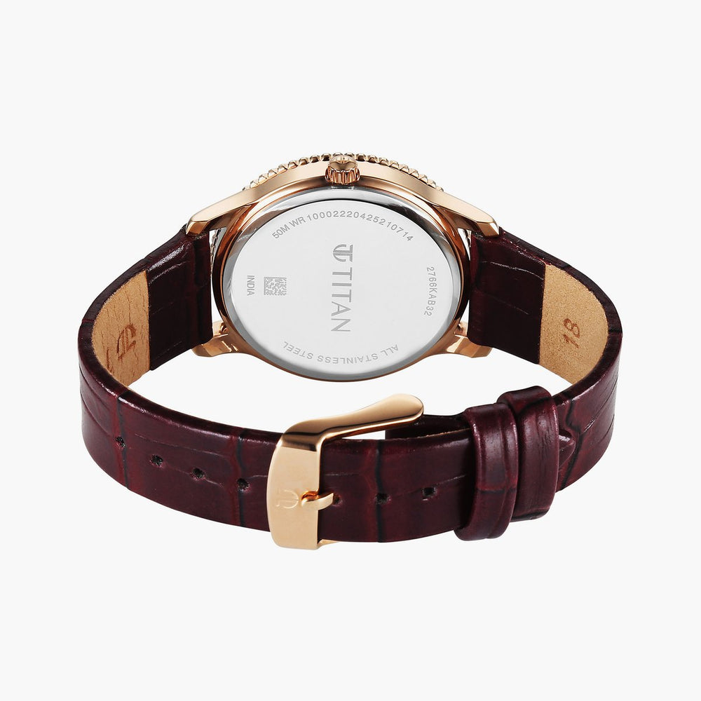TITAN Purple Sports Fashion Leather Strap Analog Watch - 2766KL01 - KRISHNA WATCH COMPANY