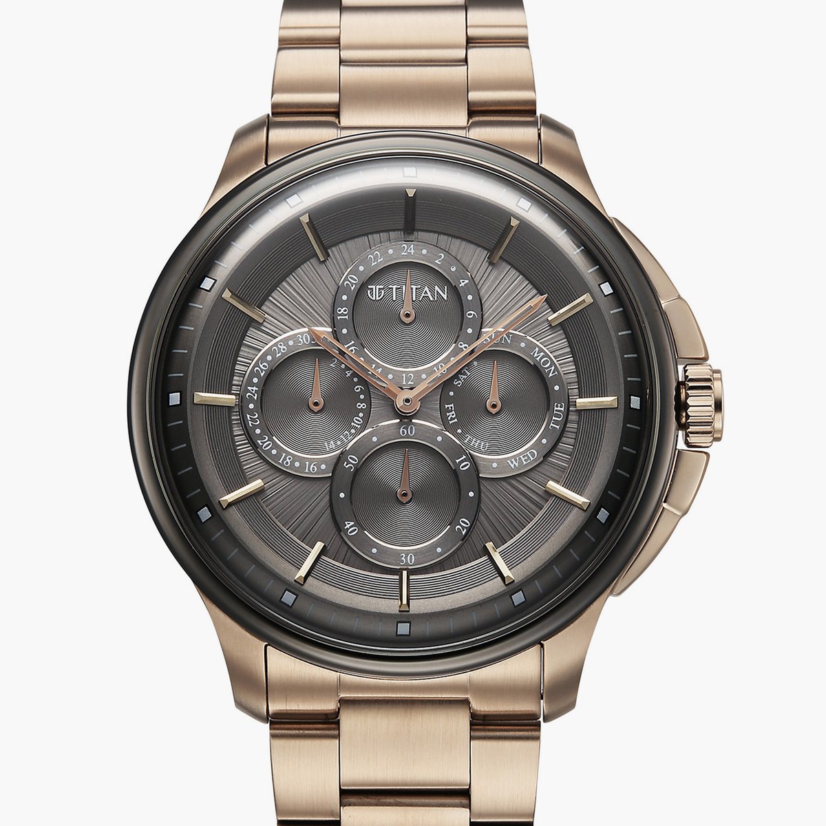 Titan Classique Four Eye Multifunction Watch for Men 90217KM02 - KRISHNA WATCH COMPANY
