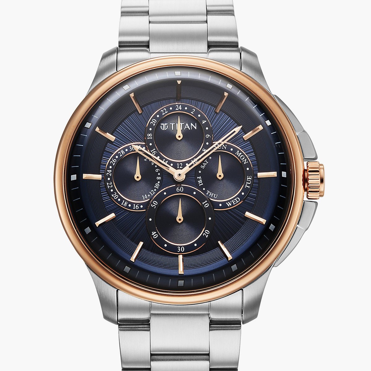 Titan Classique Four Eye Multifunction Watch for Men 90217KM04 - KRISHNA WATCH COMPANY