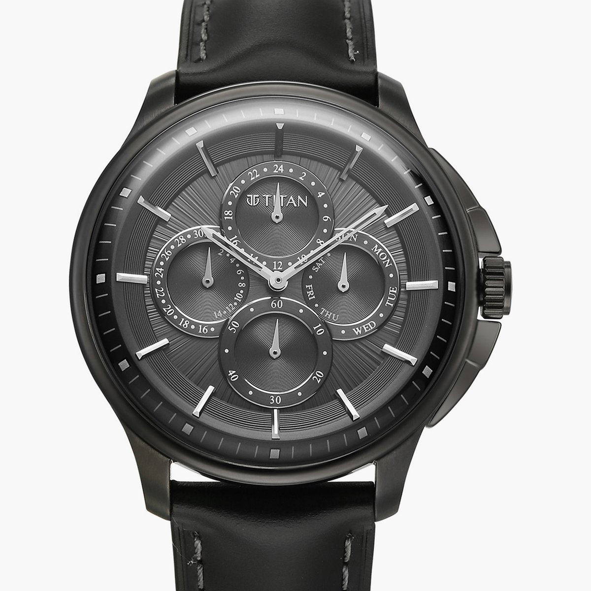 Titan Classique Four Eye Multifunction Watch for Men 90217QL01 - KRISHNA WATCH COMPANY