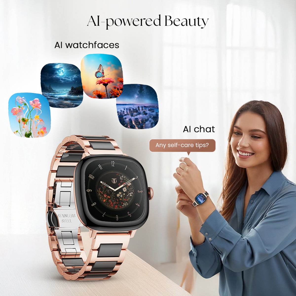 Titan AiRA Women Smartwatch 95416km02k - KRISHNA WATCH COMPANY