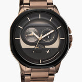 Fastrack Street Opulence Quartz Sun Moon Multifunction Watch For Guys 3303KM06 - KRISHNA WATCH COMPANY