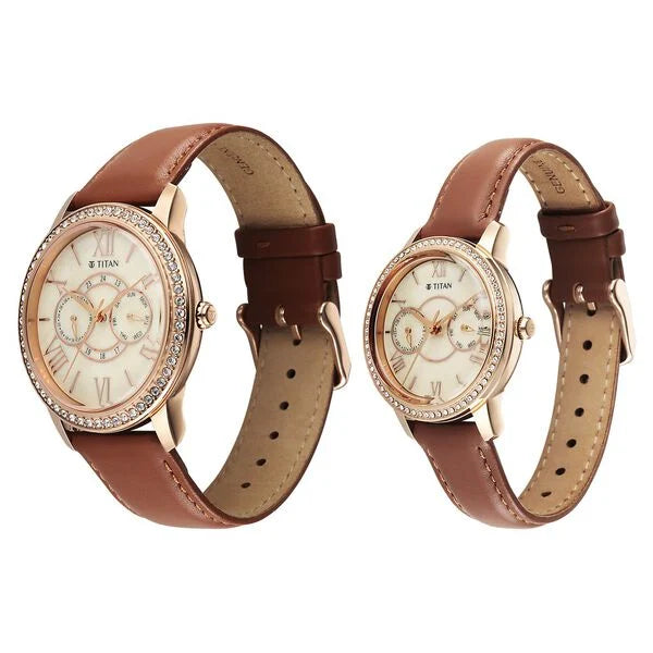 Titan Royal Bandhan Quartz Analog with Day and Date Watch For Couple 100022778wl01 - KRISHNA WATCH COMPANY
