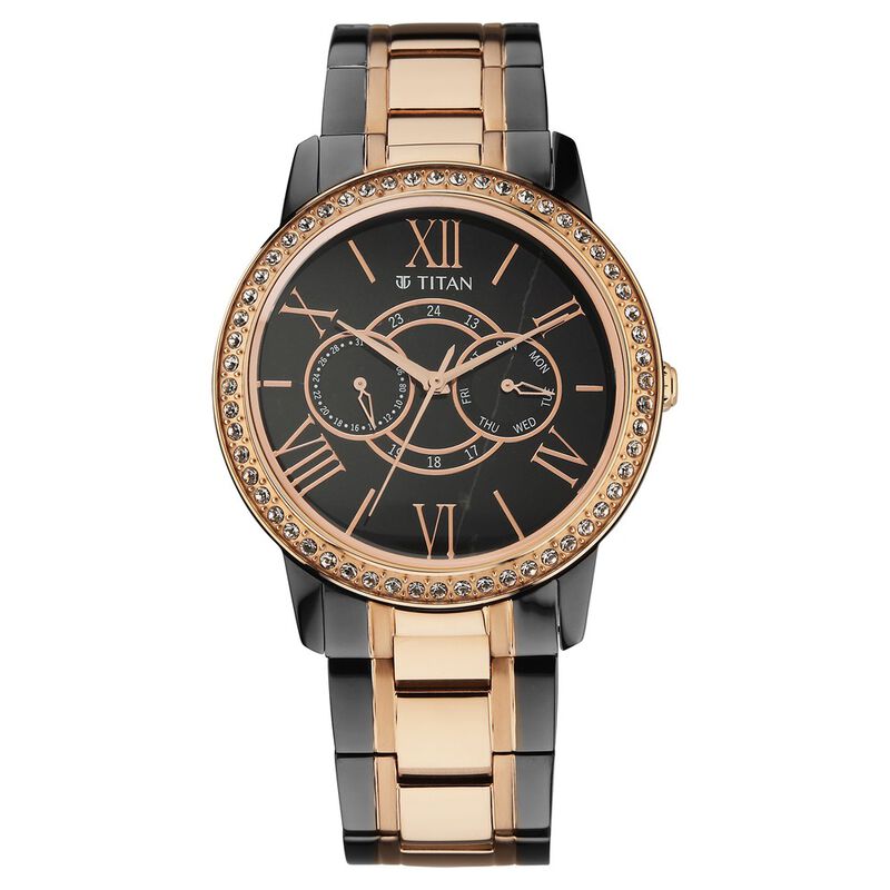 Titan Royale Quartz Multifunction Marble Dial Dual-Tone Stainless Steel Strap Watch for Men 10002KM01 - KRISHNA WATCH COMPANY