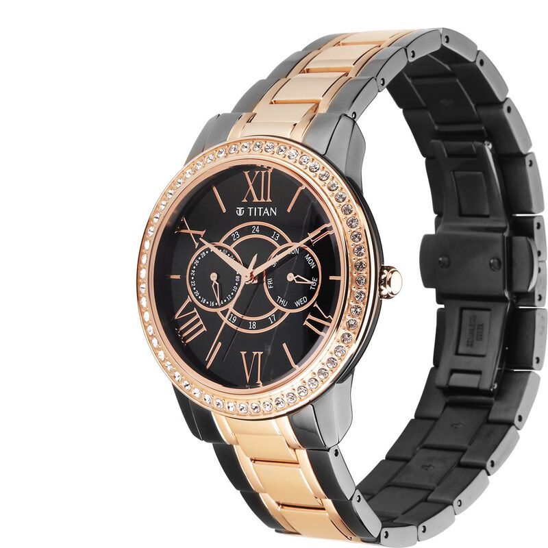 Titan Royale Quartz Multifunction Marble Dial Dual-Tone Stainless Steel Strap Watch for Men 10002KM01 - KRISHNA WATCH COMPANY