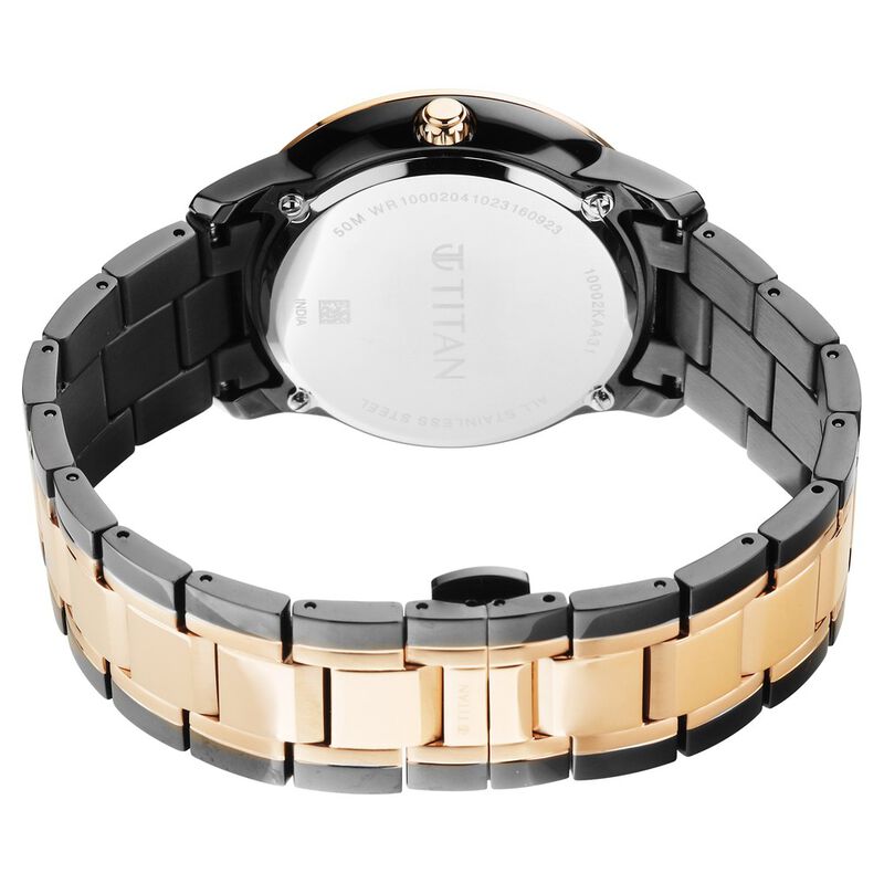 Titan Royale Quartz Multifunction Marble Dial Dual-Tone Stainless Steel Strap Watch for Men 10002KM01 - KRISHNA WATCH COMPANY