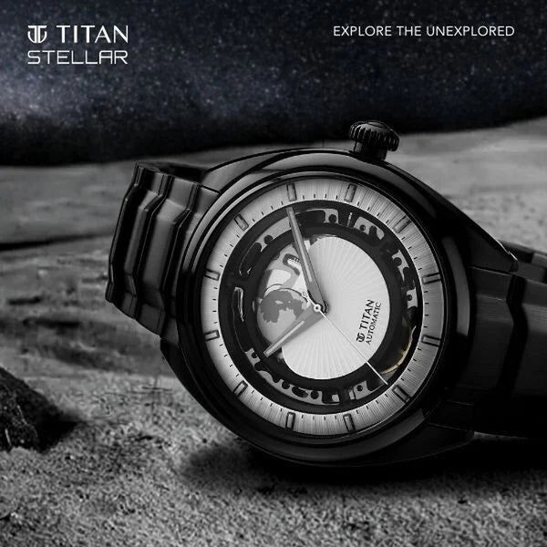 Titan Caelum Multilayered Sun-Moon Dial in Ivory White - Stellar Edition 10011nm02 - KRISHNA WATCH COMPANY