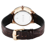 Titan Stellar Quartz Analog Sun Moon Phase Brown Dial Leather Strap Watch For Men 10028kl02 - KRISHNA WATCH COMPANY