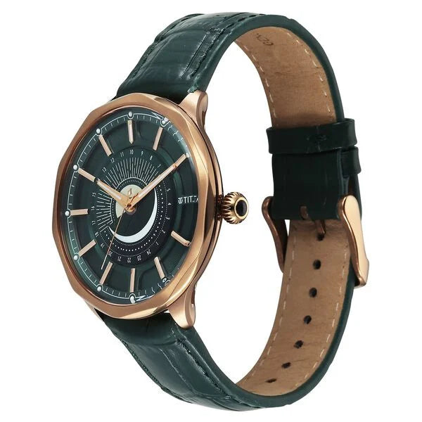 Titan Stellar Analog with Sun Moon Phase Watch for Men 10028ql01 - KRISHNA WATCH COMPANY