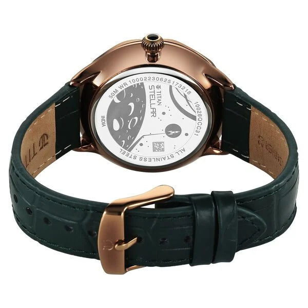 Titan Stellar Analog with Sun Moon Phase Watch for Men 10028ql01 - KRISHNA WATCH COMPANY