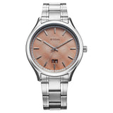Titan Palette Of Time Quartz Analog with Date Orange Dial Stainless Steel Strap Watch For Men 10033sm04