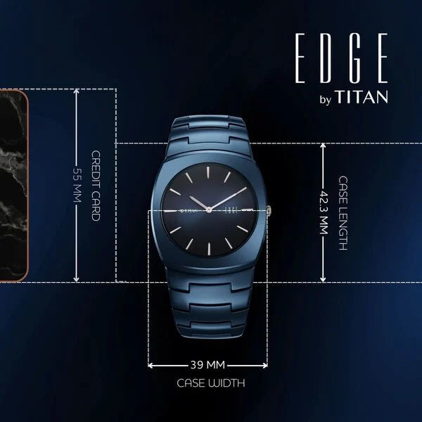Titan Edge Fumage Watch For Men - 10055QC01 - KRISHNA WATCH COMPANY
