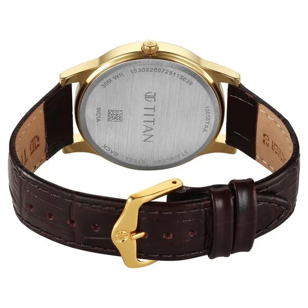 Titan Karishma Festive Analog with Mahogany Watch for Men 10058yl01 - KRISHNA WATCH COMPANY