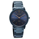 Titan Edge Meister Quartz Analog Blue Dial Blue Stainless Steel Strap Watch For Men 10065qm03