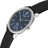 Titan Edge Meister Quartz Analog Blue Dial Black Leather Strap Watch For Men 10065sl02