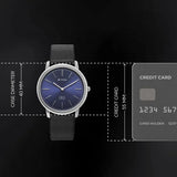 Titan Edge Meister Quartz Analog Blue Dial Black Leather Strap Watch For Men 10065sl02