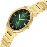 Titan Edge Meister Quartz Analog with Date Green Dial Golden Stainless Steel Strap Watch For Men 10065ym01