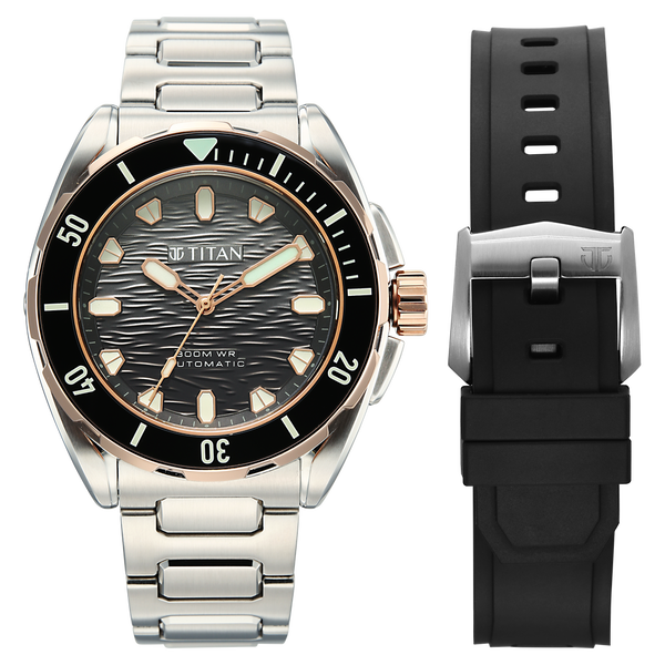 Titan Zero Hour Diver's 300m Automatic Analog Watch For Men 10069km02