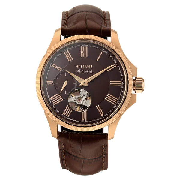 Titan Automatic Atrium Offset Seconds Open Heart Automatic 10076wl01