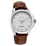 Titan Automatic White Dial Brown Stainless Steel Strap Watch For Men 10077sl05