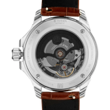 Titan Automatic White Dial Brown Stainless Steel Strap Watch For Men 10077sl05