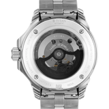 Titan Automatic White Dial Silver Stainless Steel Strap Watch For Men 10077sm02
