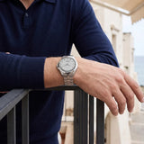 Titan Automatic White Dial Silver Stainless Steel Strap Watch For Men 10077sm02