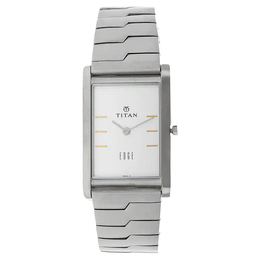TITAN Edge Black Dial Silver Stainless Steel Strap Watch 1043SL14(L498) / NS1043SM14 - KRISHNA WATCH COMPANY