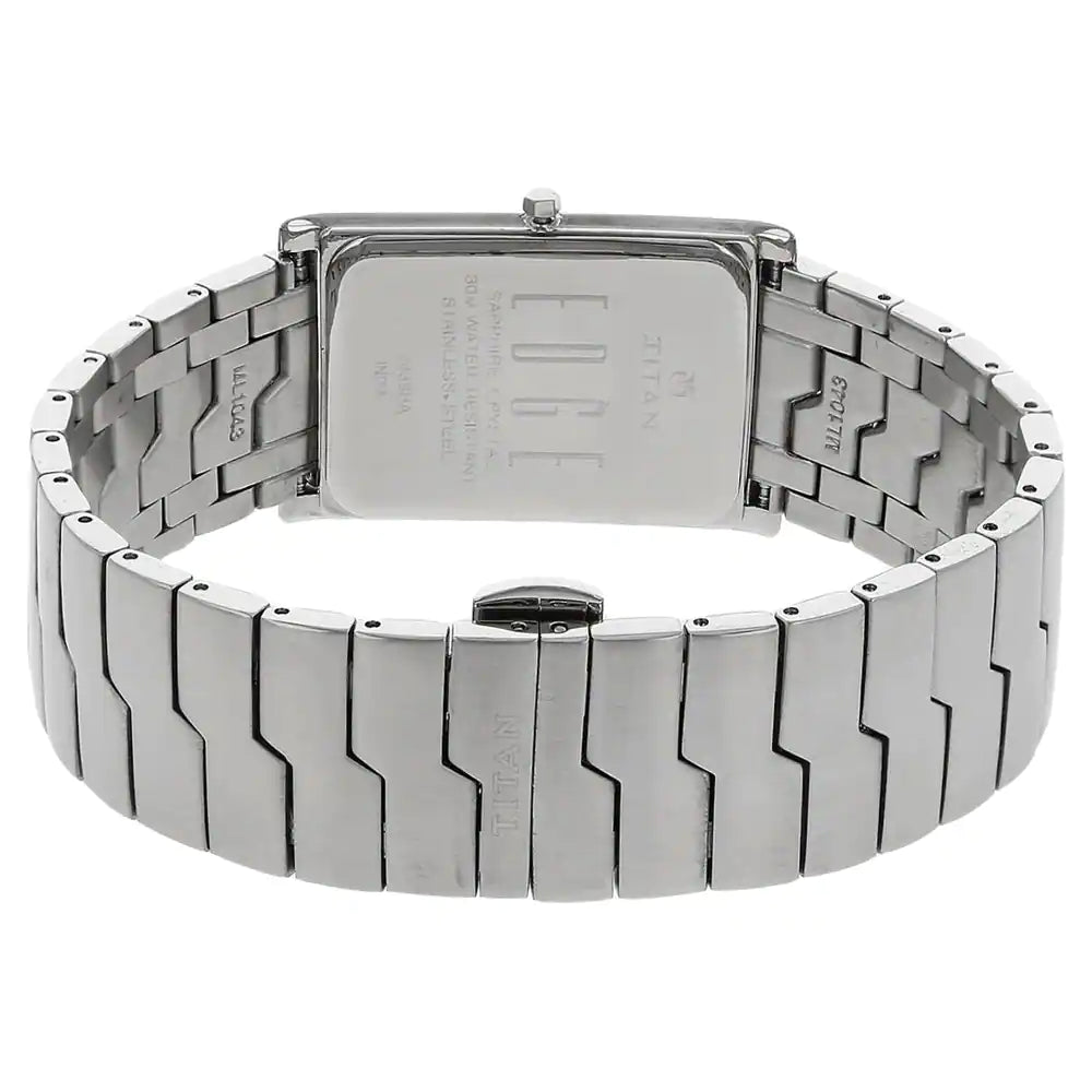 TITAN Edge Black Dial Silver Stainless Steel Strap Watch 1043SL14(L498) / NS1043SM14 - KRISHNA WATCH COMPANY