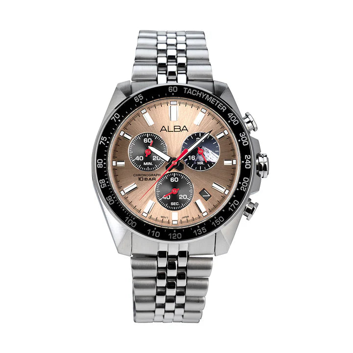 Alba Sunburst Copper Dial Chronograph Watch AX7023X1 - KRISHNA WATCH COMPANY